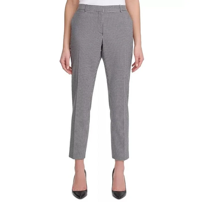 Fresh And Capable Tommy Hilfiger Women's Gingham Slim-Straight Ankle Dress Pants Gray Size 16