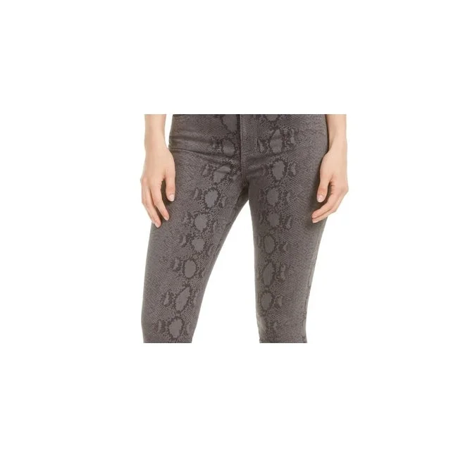 Exquisite Embroidery Sts Blue Women's Ellie Snake Print High Waist Skinny Jeans Gray Size 25