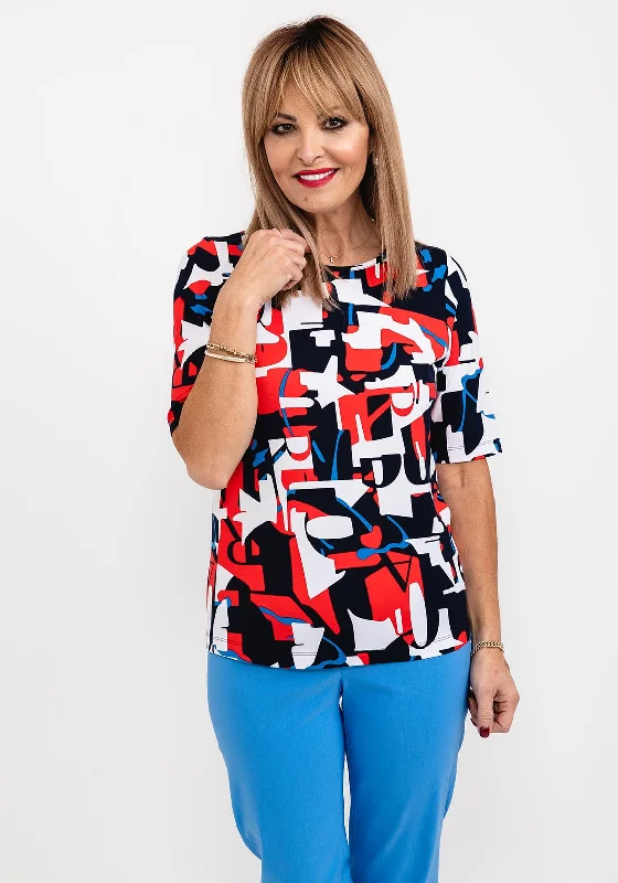 Creative Prints Rabe Abstract Shape T-Shirt, Red Multi