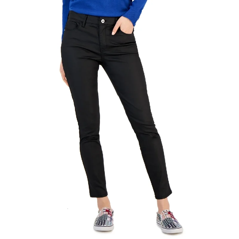 Sports Series Tommy Hilfiger Women's Coated Skinny Ankle Jeans Black Size 4
