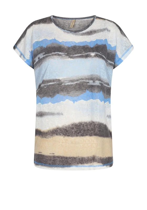 Boutique Recommendation Soyaconcept Aretha Faded Line T-Shirt, Blue Multi