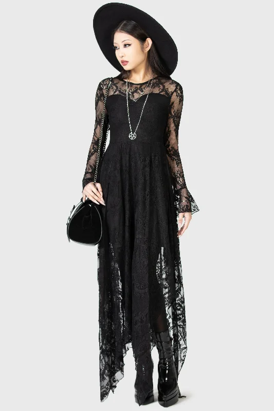 Exquisite Embroidery Shadow Figure Maxi Dress