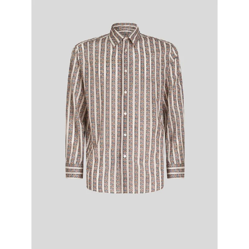 Sporty Chic OVERSIZE SHIRT WITH TIE PRINT DESIGNS
