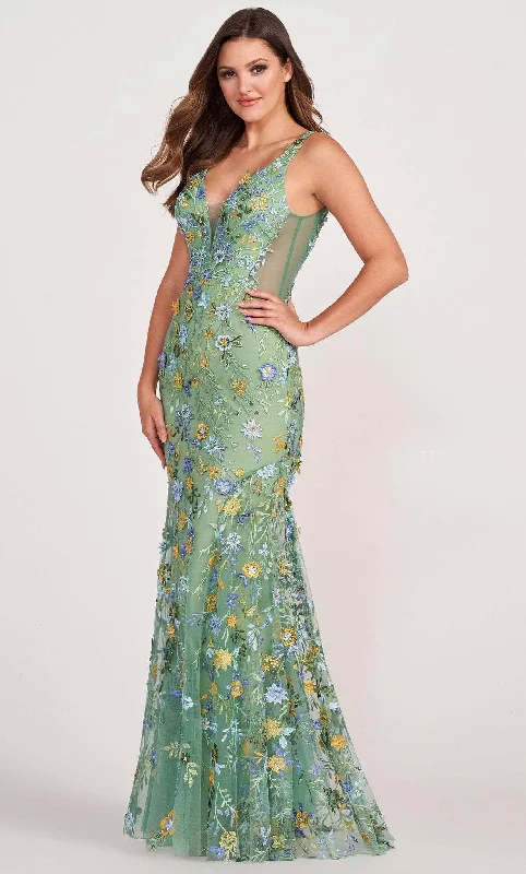 Elegant Design Ellie Wilde EW34047 - Floral Embroidered Evening Dress