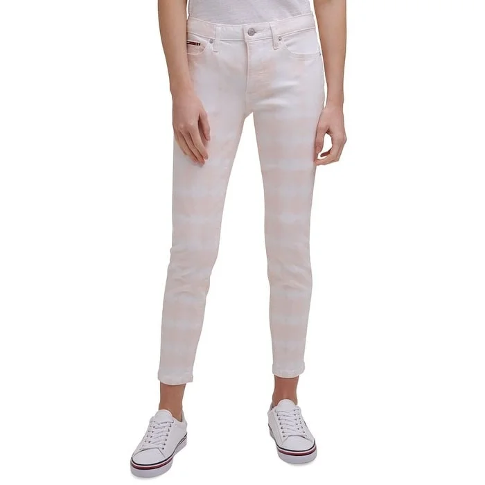 Exquisite Design Tommy Jeans Women's Mid Rise Tie Dyed Skinny Jeans Pink Size 27