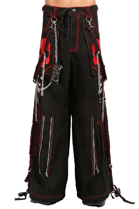 Casual Wear Tripp NYC Doom Skull Pants [BLK/RED STITCH]