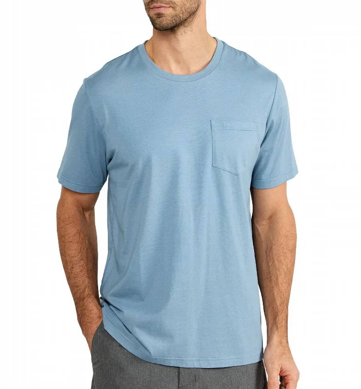 Puffer Jackets Bamboo Lightweight Short Sleeve In Blue Fog