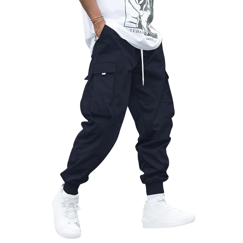 Weekend Outfits Men's Flip Pocket Drawstring Cargo Pants