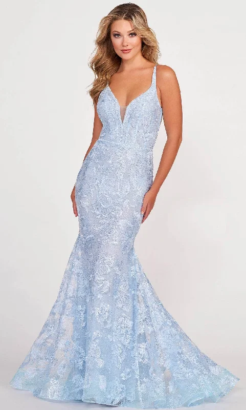 New Season Series Ellie Wilde EW34092 - Laced V-Neck Evening Dress