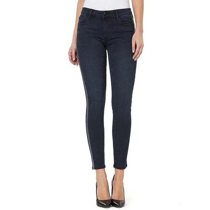 Exquisite Craftsmanship Numero Women's Mid Rise Side Stripe Skinny Ankle Jeans Blue Size 27