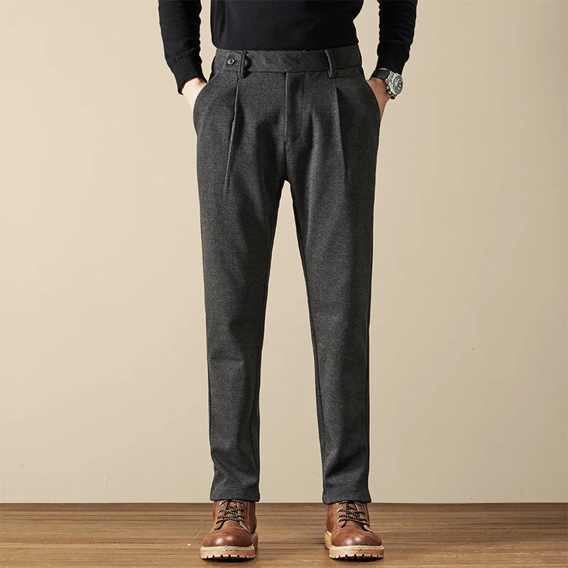 Puffer Jackets Men's Loose Straight Woolen Drape Pants
