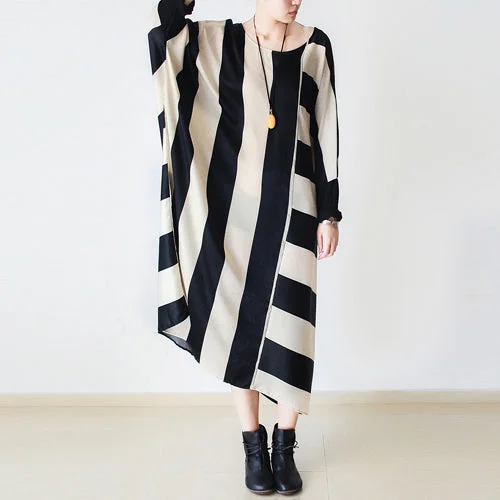 End Of The Year 2024 fall oversized stripe dresses plus size dress baggy caftans no limit to weight