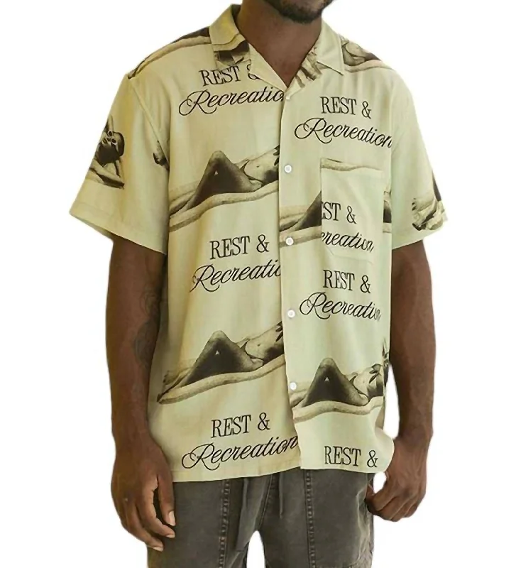 Laid-Back Style Recreation Buttonup In Pale Olive