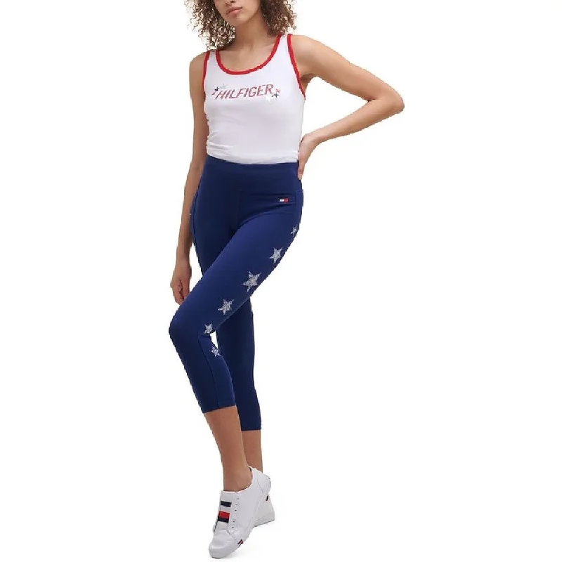 European Plan Tommy Hilfiger Women's Stretch Printed Active Wear High Waist Leggings Blue Size Small European Plan Tommy Hilfiger Women's Stretch Printed Active Wear High Waist Leggings Blue Size Small