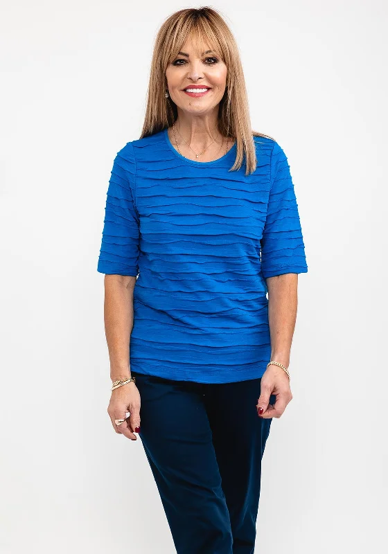 Fashionable Inner Wear Rabe Textured Stripe T-Shirt, Royal Blue