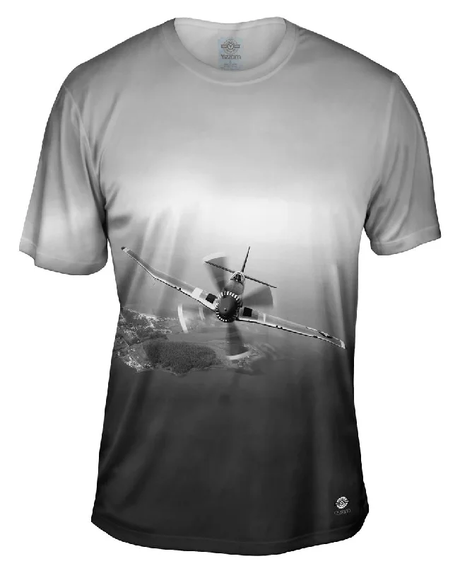 Outdoor Wear P 51 Mustang Plane Black White