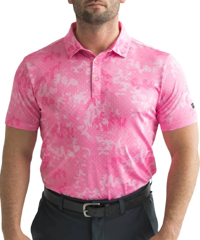 Everyday Wear Golf Polo In Pink Camo