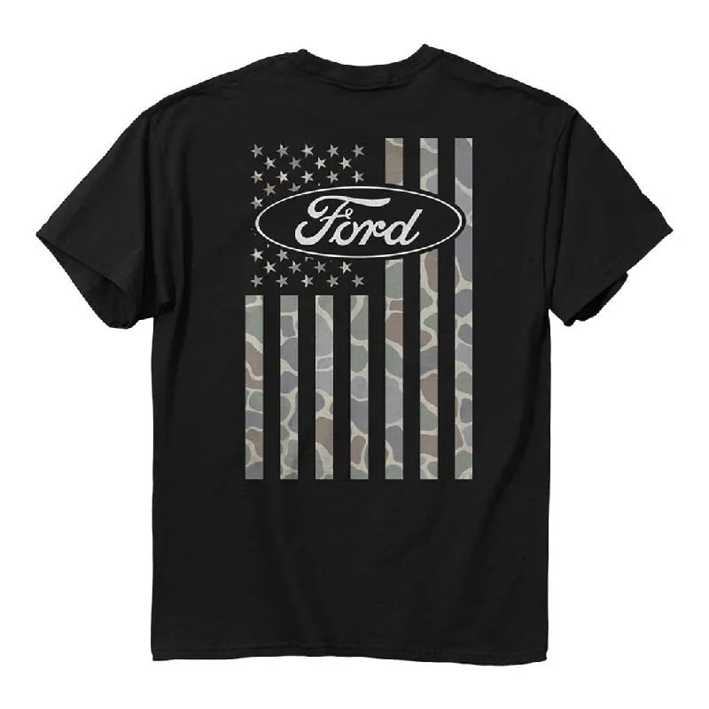 Active Wear Ford - Logo USA Camo Flag T-Shirt
