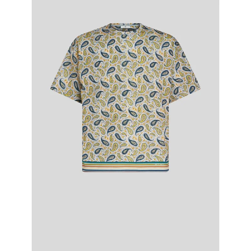 Utility Vests T-SHIRT WITH MICRO PAISLEY