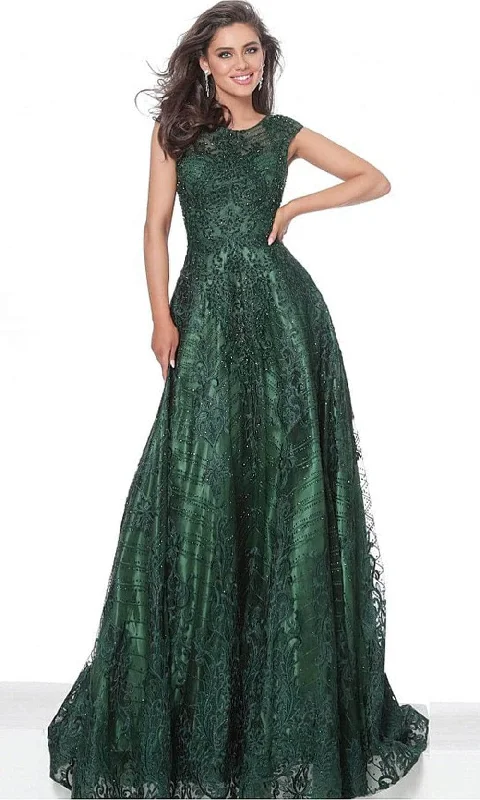 Exquisite Details Jovani - Jewel Neck A-Line Formal Gown 03238SC