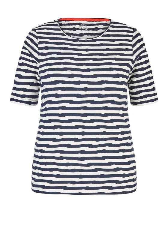 Celebrity Picks Rabe Curled Stripe T-Shirt, Navy & White