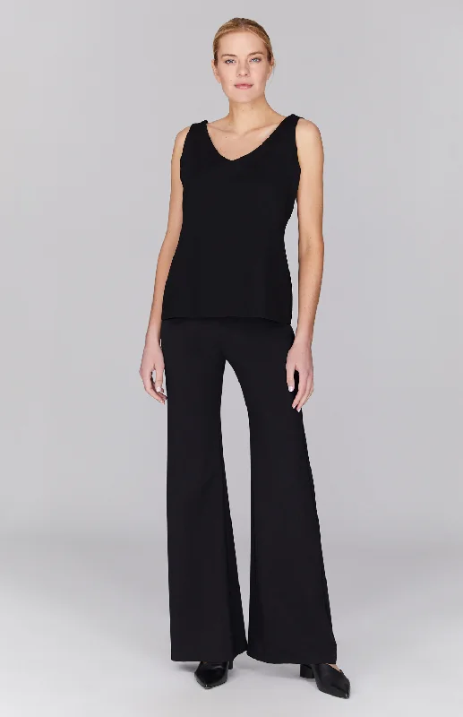 Fashion Basics Wide Ponte Pant w/Wide Elastic Waistband