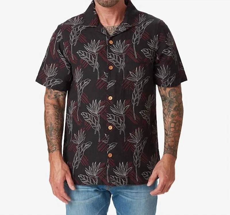 Fashion Basics Double Gauze Camp Shirt In Night Bird