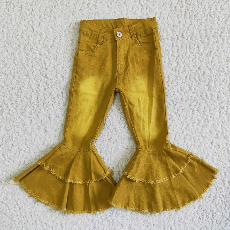 Versatile Looks C14-1 Girls Yellow Bell Jeans