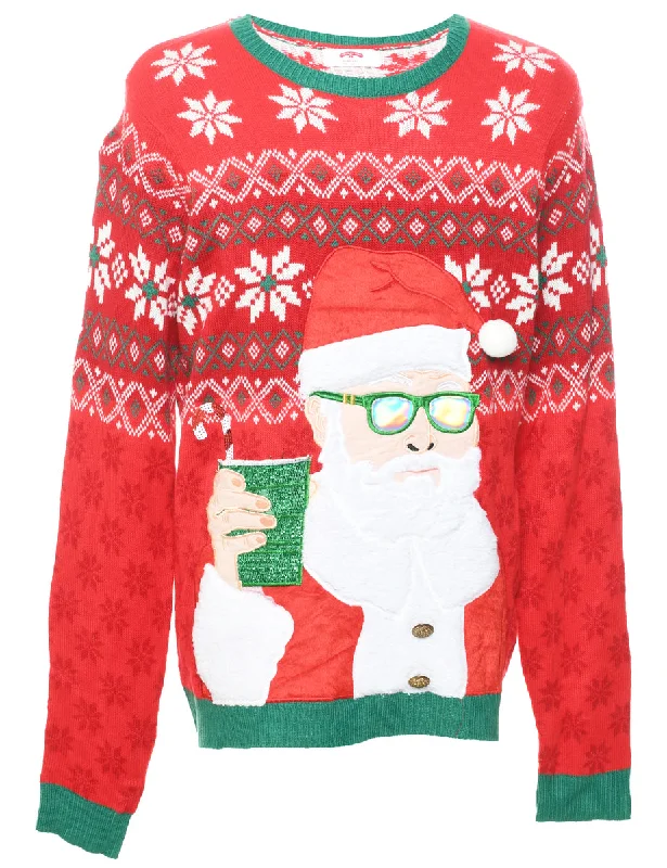 Classic Casual Santa Claus Christmas Jumper - L