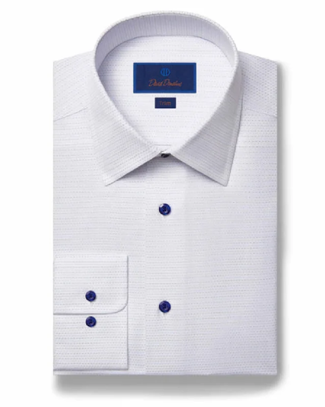 Casual Knitwear David Donahue Gray Micro Dot Dress Shirt
