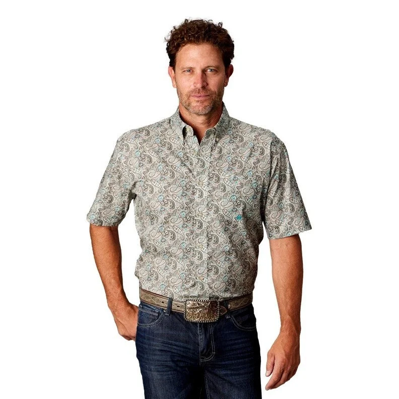 Urban Apparel Roper Western Shirt Men Short Sleeve Paisley Print 03-002-0326-4033 BR