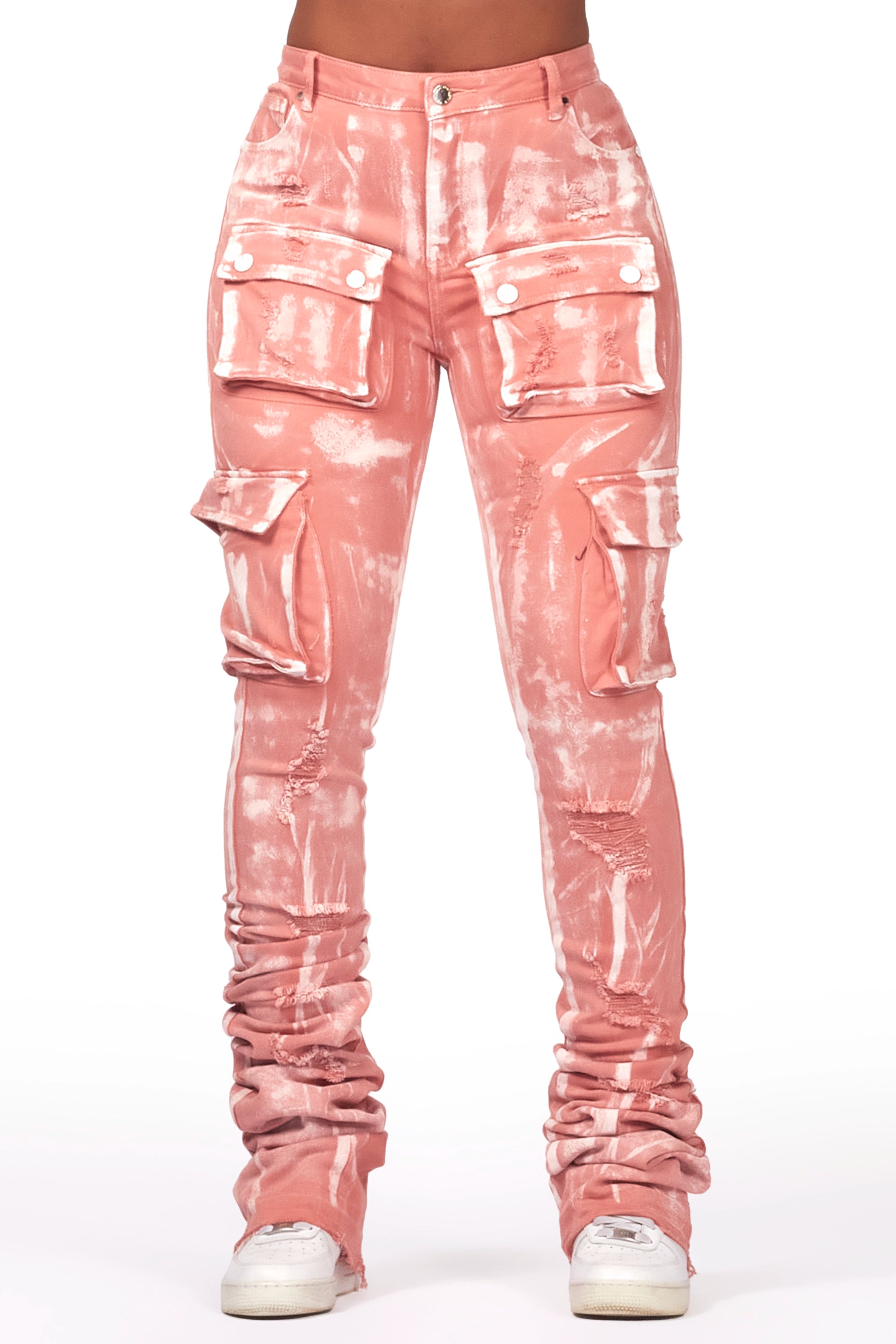 Basic Version Kania Pink Cargo Super Stacked Jean