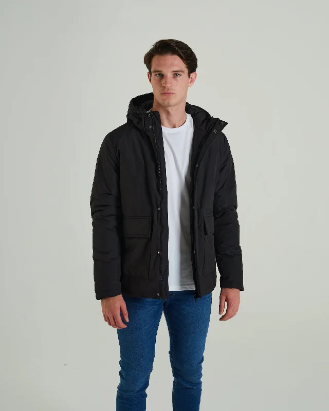 Casual Comfort Bronson Parka Jacket New Black