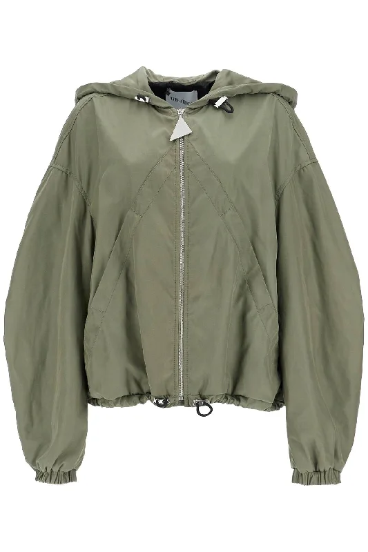 Unique Prints The Attico Women's Giubbotto Bomber Con Cappuccio Regolabile  Militare