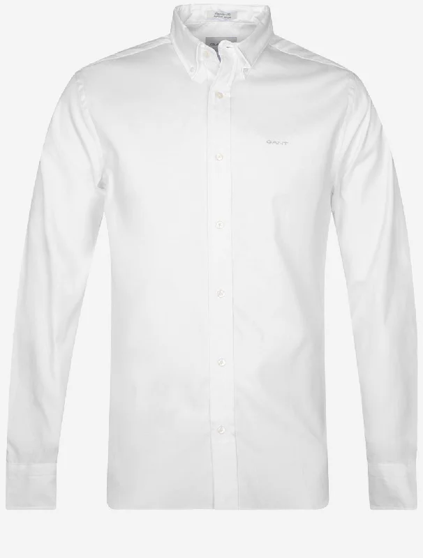 Stylish Sneakers Regular Pinpoint Oxford Shirt White