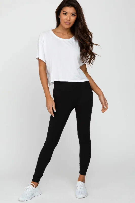 Elegant Design Black V-Waist Leggings