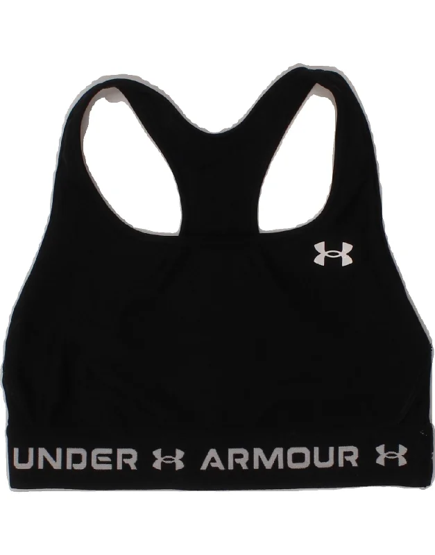 Creative Prints UNDER ARMOUR Womens Graphic Sport Bra Top UK 6 XS Black Polyester