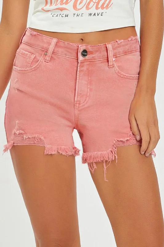 Fashionable Inner Wear Risen Mid Rise Frayed Hem Shorts