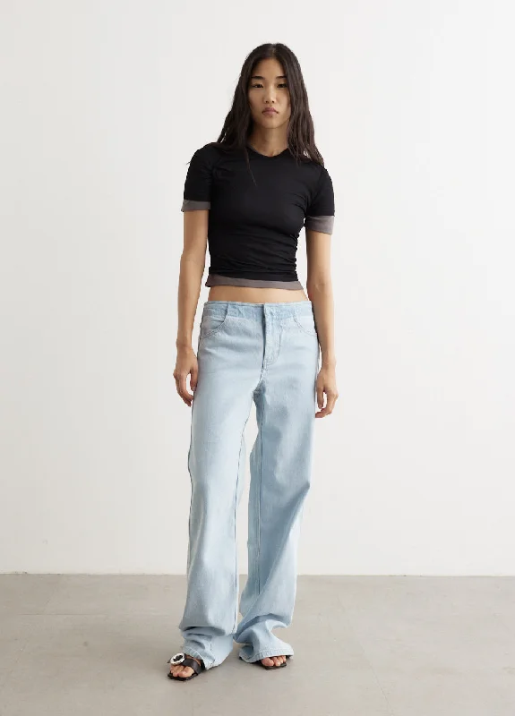 Retro Design Deconstruct Denim Jeans