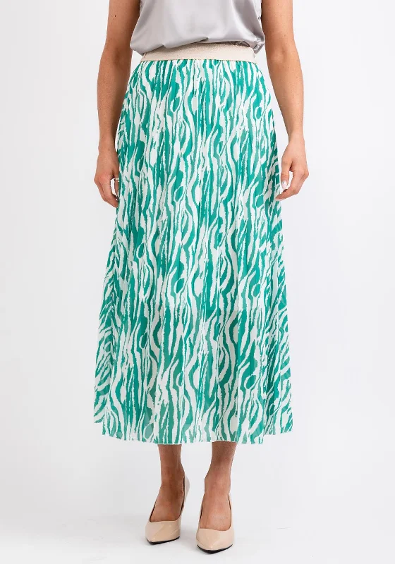 Elegant Design Seventy1 One Size Pleated Maxi Skirt, Green
