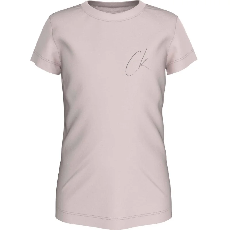 Exquisite Details Calvin Klein Peach Whip Signage Slim T-Shirt