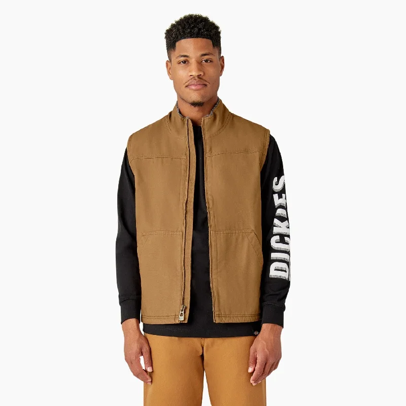 Utility Vests Dickies Men's Duck Sherpa Lined Dropped Hem Vest