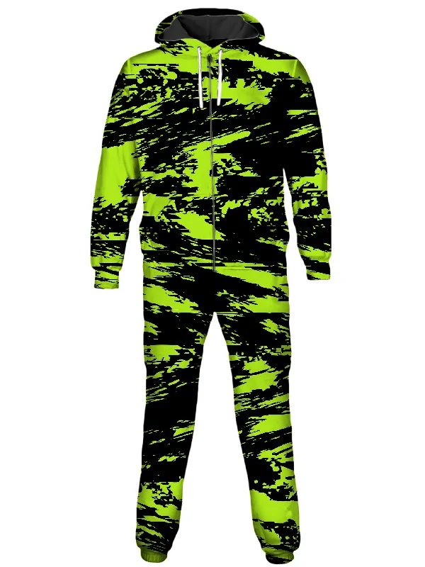 Lace Design Black Lime Bolt Glitch Onesie