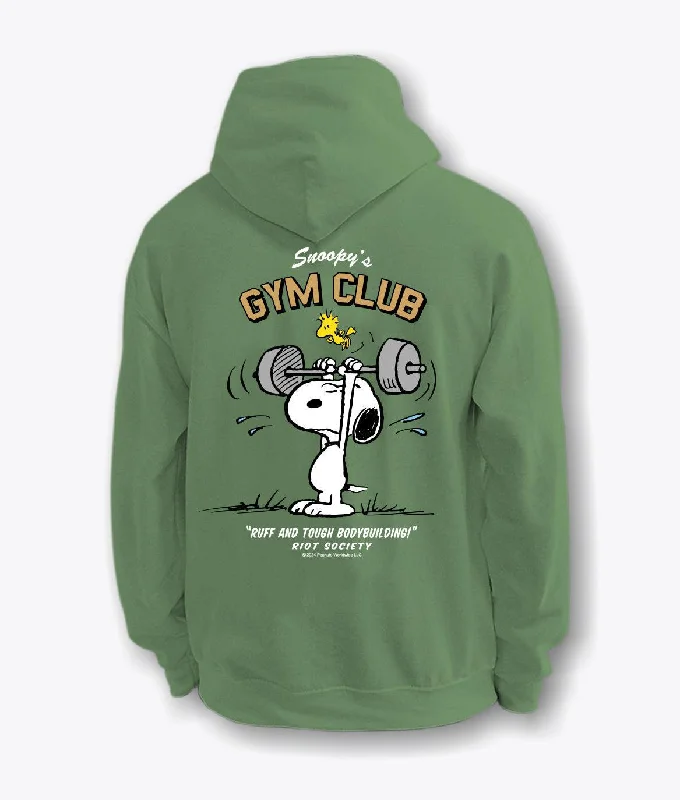 Sporty Look Peanuts Snoopy's Gym Club Mens Hoodie