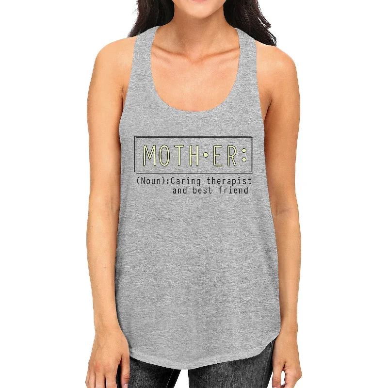 Statement Shoes Mother Therapist Women's Gray Cute Design Tank Top Gift For Moms