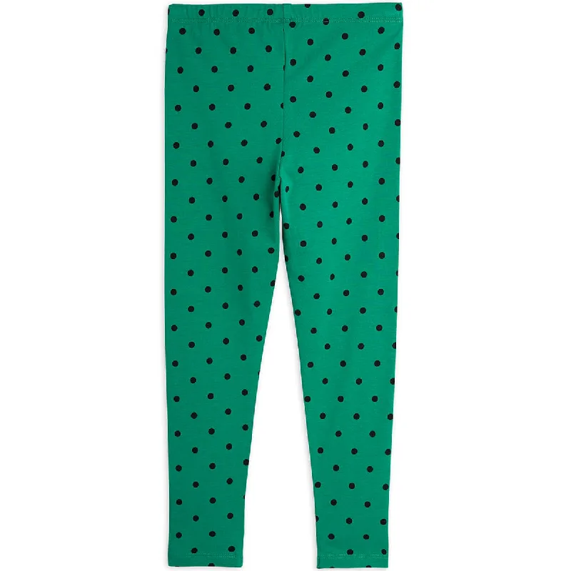Youthful Style Polka Dot Leggings in Green by Mini Rodini