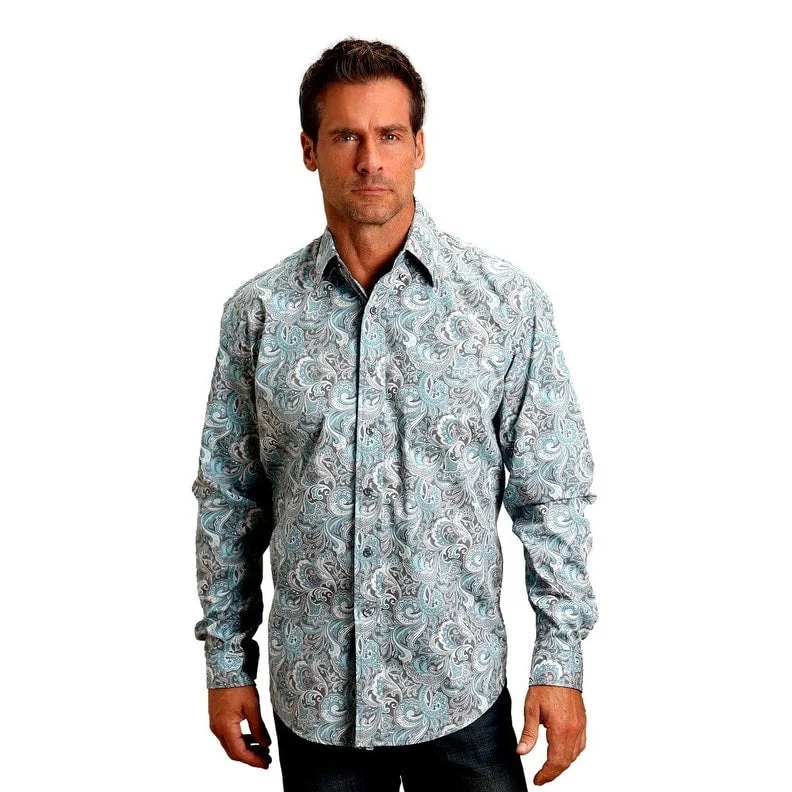 Lightwear Options Stetson Western Shirt Mens Long Sleeve Button Blue 11-001-0526-4005 BU