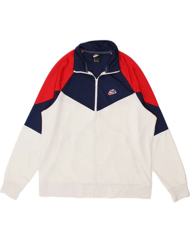 Everyday Wear TOMMY HILFIGER Mens Tracksuit Top Jacket Large White Colourblock