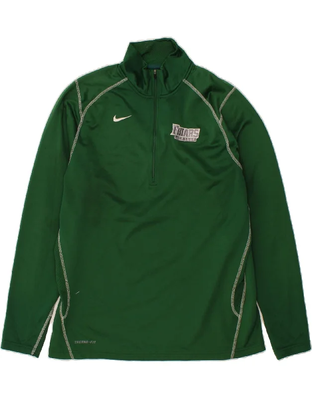 Smart Casual NIKE Mens Therma-Fit Zip Neck Pullover Tracksuit Top XL Green Polyester