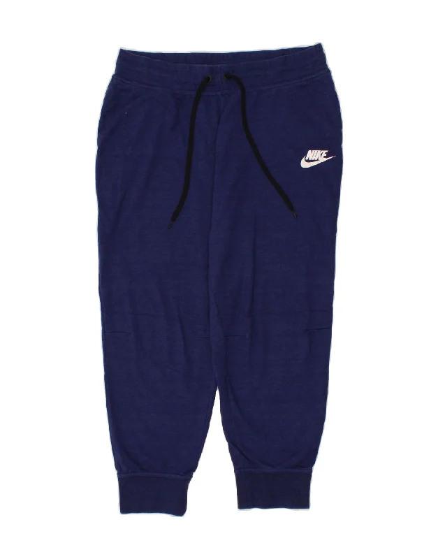 Comfy Apparel NIKE Mens Crop Tracksuit Trousers Joggers XL  Navy Blue